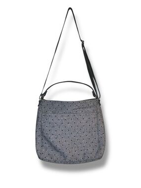 👜 Thirty-One Gray Polka Dot Crossbody Bag Adjustable Strap Everyday Purse